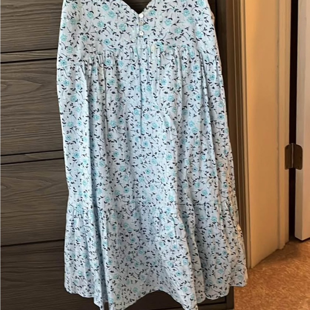 A New Day Blue and White Smocked Midi Dress